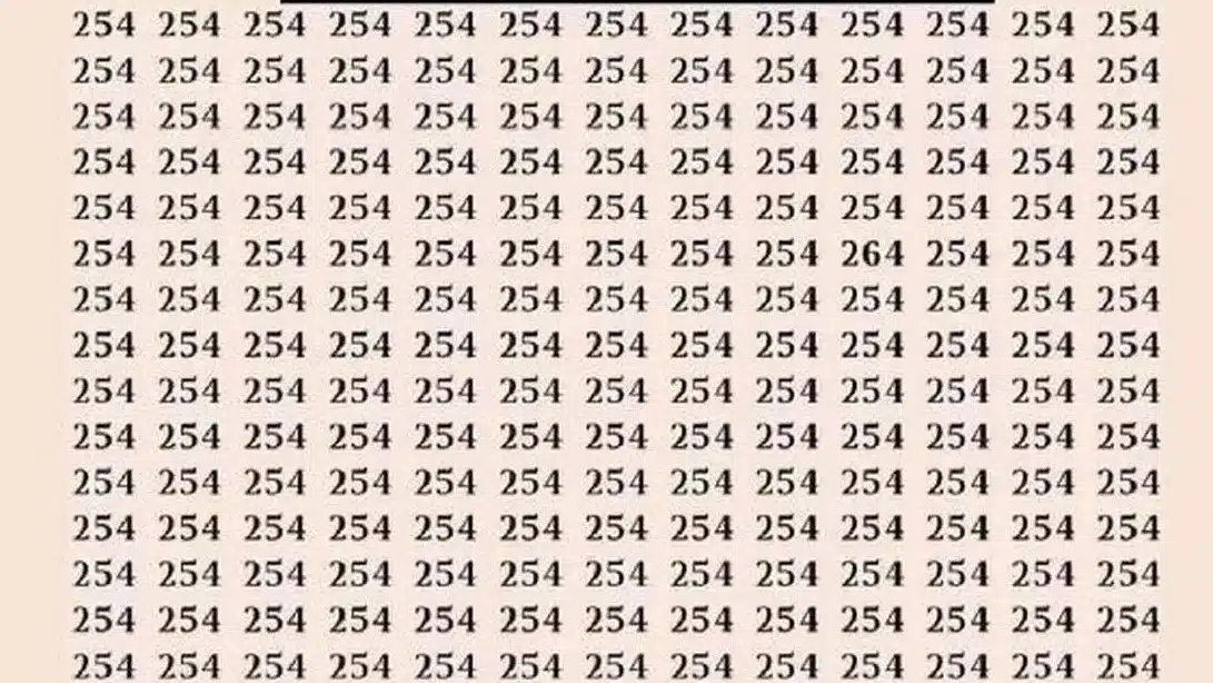 Само тези с орлов поглед могат да намерят числото 264 сред поредица от 254 за 3 секунди: 1